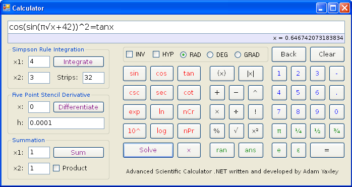 Advanced Calc screenshot 1